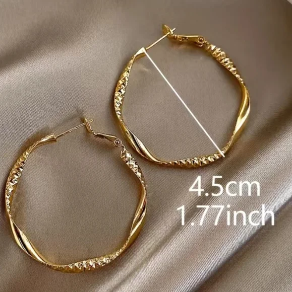 Gold Plated Hoop Earrings - Picture 3 of 4